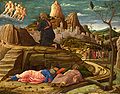 Andrea Mantegna's Agony in the Garden, circa 1460, depicts Jesus in the garden of Gethsemane.