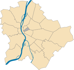 Location of District VII in Budapest (shown in grey)