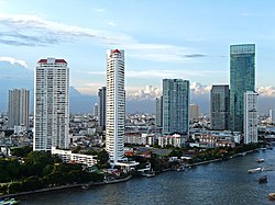 Skyscrapers on the Chao Phraya River, Khlong San