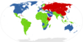 Image 13The world map of military alliances in 1970s: Western allies (blue), Non-aligned countries (green) and Soviet allies (red) (from 1970s)