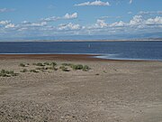 View looking east from western edge of a partially flooded Lake Lucero in August 2010