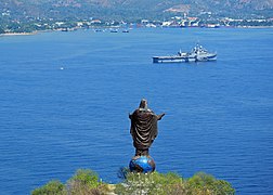 Cristo Rei of Dili atop a summit on Fatucama peninsula outside of Dili