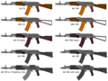 AK-74 rifle family overview and AK-100 models based on it.