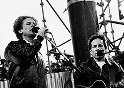 Simon & Garfunkel performing in Dublin