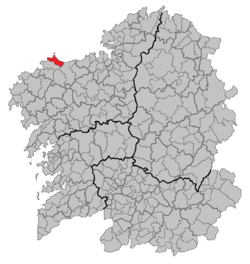 Location of Malpica de Bergantiños within Galicia