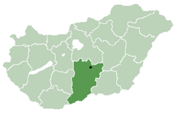 Location of Bács-Kiskun County in Hungary