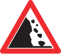 1.13b Danger of falling rocks from the left