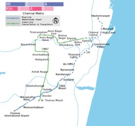 Schematic diagram of Chennai Metro