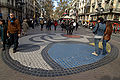 A mosaic by Joan Miró on the Ramblas of Barcelona