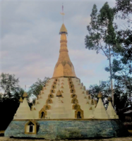 A stupa in Kamalanagar, Mizoram. The local Chakmas are Mahayana Buddhists.