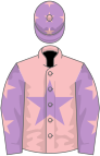 Pink, mauve star, mauve sleeves, pink stars, purple cap, pink stars