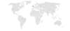 Location map for Palau and the United Kingdom.