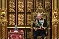 Charles III, then Prince of Wales, delivering the Queen's Speech to Parliament in May 2022