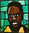 Stained glass window depicting Steve Biko