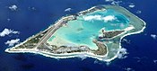 Aerial view Wake Island, looking westward