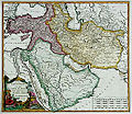 1753 map by Robert de Vaugondy titled Estats du Grand-Seigneur en Asie where the color yellow marks the territories of Persia.