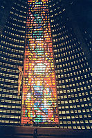 One of four 64-metre (210 ft)-high stained glass panels, Rio de Janeiro Cathedral, Brazil