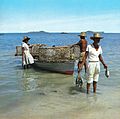 Fisherman landing his catch in the Seychelles.