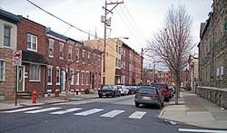 1500 block of E. Berks Street, a typical residential street in Fishtown, in 2007 in the Bridesburg-Kensington-Richmond planning district