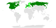 Map of G8 member nations and the European Union