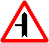 Junction with minor road (from the left)