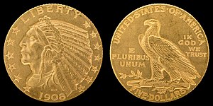 Obverse and reverse of a half eagle