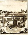 A woad mill in Thuringia, in Germany, in 1752. The woad industry was already on its way to extinction, unable to compete with indigo blue.