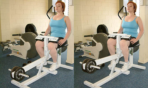 Seated calf raise machine