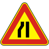 Road narrows on left side