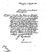 El primer permiso de conducir en el mundo, otorgado a Carl Benz el 1 de agosto de 1888.