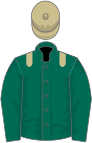 Dark green, beige epaulets and cap