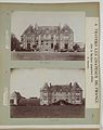 Top: Main entrance to the château Bottom: The rear façade of the château and greenhouse of exotic plants