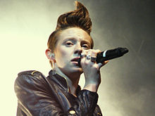 Elly Jackson performing with La Roux at Piccadilly Gardens in Manchester on 11 September 2010