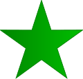 A stylized green star