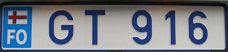 Файл:Licenseplate of Faroe Islands.JPG