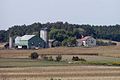 A typical North American grain farm with farmstead in Ontario