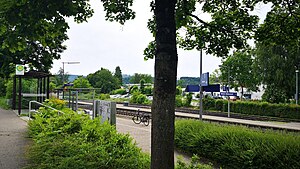 Station with side and island platform