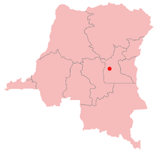 Location of Kindu in the Democratic Republic of the Congo