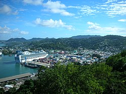 View of the port of Castries