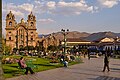 La Plaza de Armas en el centro histórico del Cuzco (Perú).