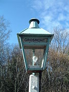 Platform lamp, which would have originally been gas-powered.