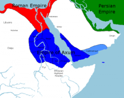 The Kingdom of Aksum at its greatest extent in the 6th century