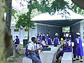 Lunch in the school grounds.