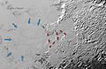 Image of nitrogen ice valley glaciers flowing into Sputnik Planum