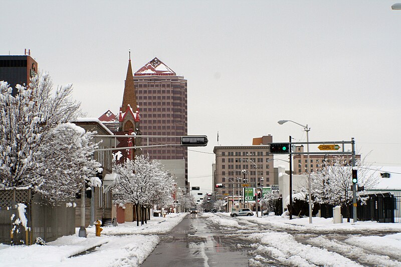 Файл:SnowyAlbuquerqueDowntown.JPG