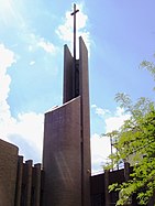 Steeple of Epiphany Roman Catholic Church, "The most positive modernist religious statement on Manhattan Island to date."[114]