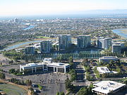 Oracle HQ, with Oracle Plaza building in left foreground