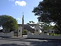 Padua College entrance gate, with Saint Therese Catholic Church, Turner Road (2021).