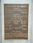 Close up of War Memorial engraving.