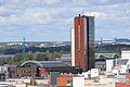 The Itämerentorni complex with the Itämerentorni high-rise building seen from the rooftop terrace of the Verkkokauppa.com electronics store.